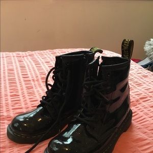 Girls Dr. Martens Black Glitter